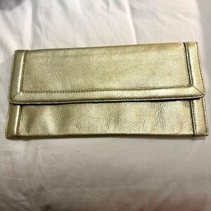 Gold flat clutch purse
